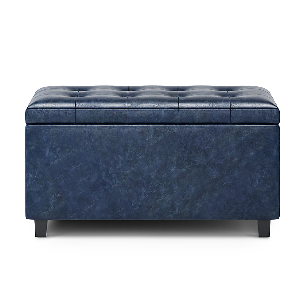 Left View: Flash Furniture - Egg Series Ottoman - Blue Fabric