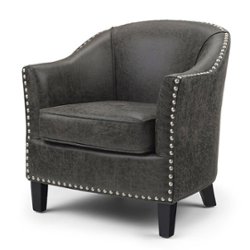 Simpli Home - Kildare Tub Chair - Distressed Charcoal - Front_Zoom