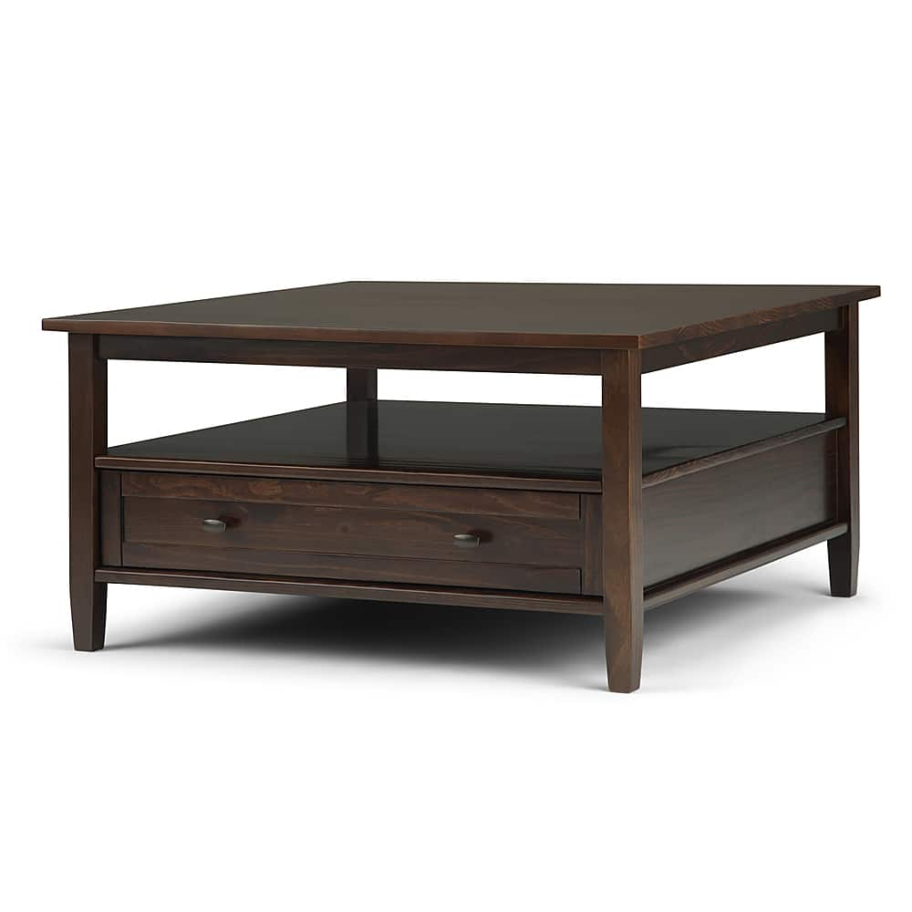 Angle View: Simpli Home - Warm Shaker Square Coffee Table - Tobacco Brown