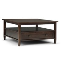Simpli Home - Warm Shaker Square Coffee Table - Tobacco Brown - Front_Zoom