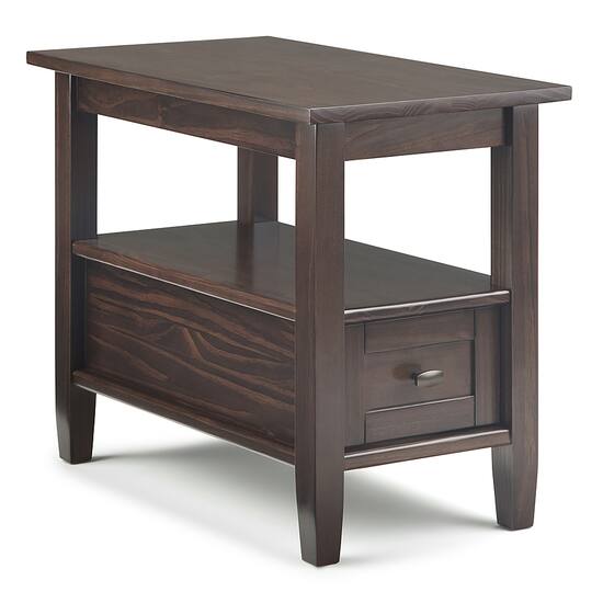Simpli Home Warm Shaker Narrow Side Table Tobacco Brown