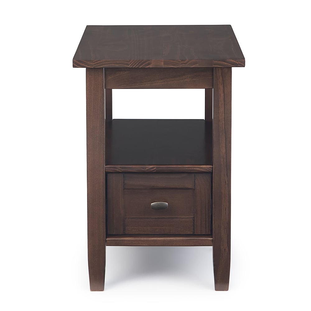 Left View: Simpli Home - Warm Shaker Narrow Side Table - Tobacco Brown