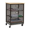 Mind Reader - Network Collection Rolling Storage Cart, 3 Removable Drawers Organizer, Metal Mesh, 15.75"L x 13"W x 24.25"H - Black