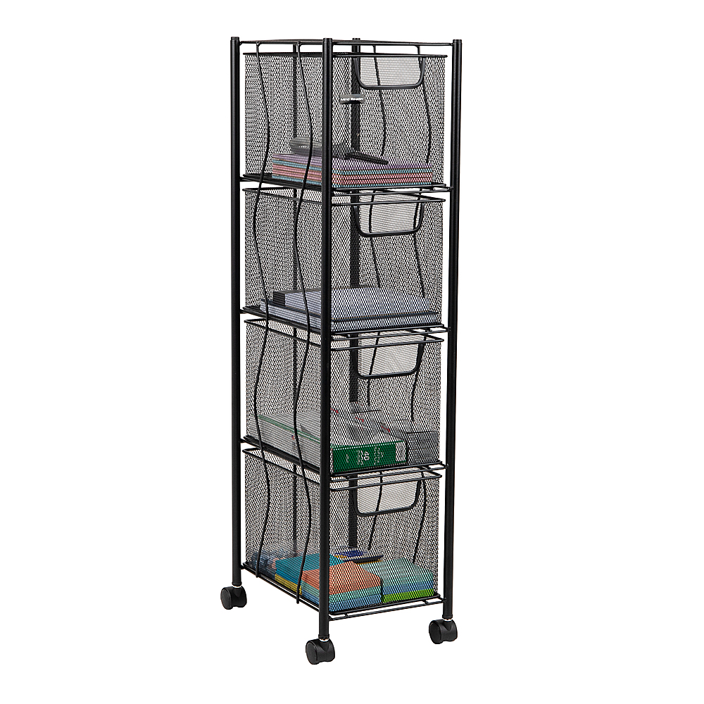 Mind Reader 4-Drawer Storage Cart, Black