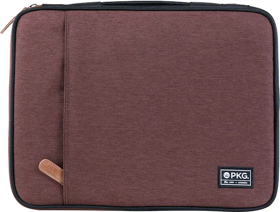 Front. PKG - Laptop Sleeve for up to 14" Laptop - Rum Raisin.