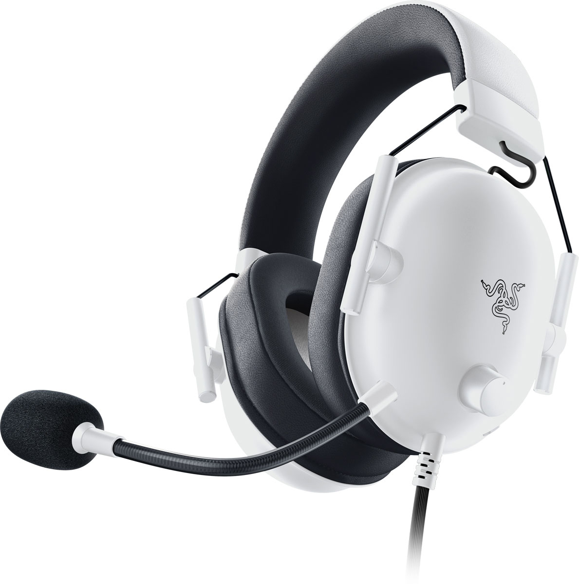 Angle View: Razer - BlackShark V2 X Wired 7.1 Surround Sound Gaming Headset for PC, PS5, PS4, Switch, Xbox X|S, and Xbox One - White
