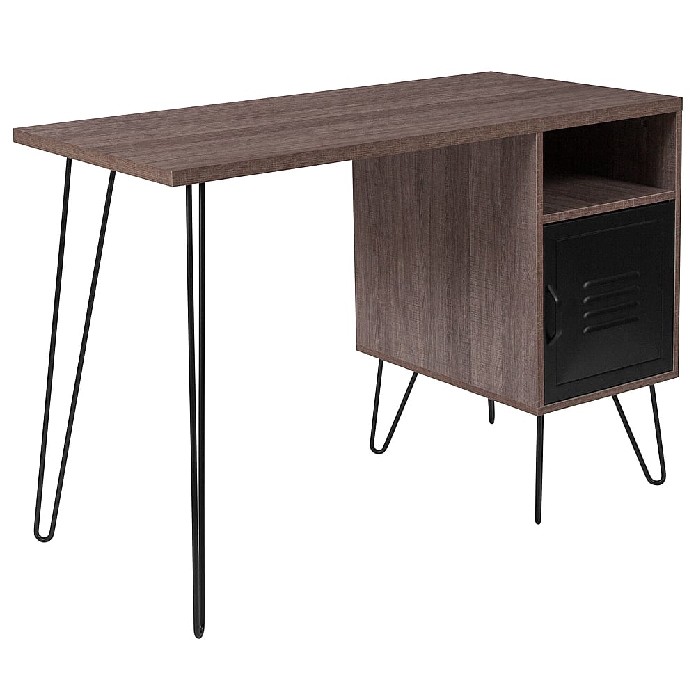 Alamont Home - Woodridge Collection Rectangle Contemporary Laminate Home Office Desk - Rustic - Front_Zoom