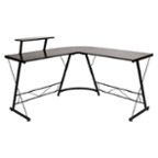 Flash Furniture - Ginny L Contemporary Laminate  Home Office Desk - Black/Black