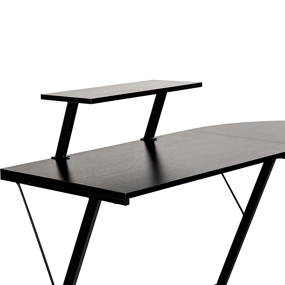 Alt View 14. Alamont Home - Ginny L Contemporary Laminate Home Office Desk - Black/Black.