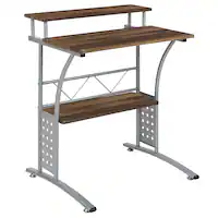 Alamont Home - Clifton Rectangle Contemporary Laminate Home Office Desk - Rustic Walnut - Front_Zoom