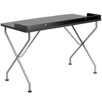 Flash Furniture - Rectangle Contemporary Laminate  Home Office Desk - Black - Front_Zoom