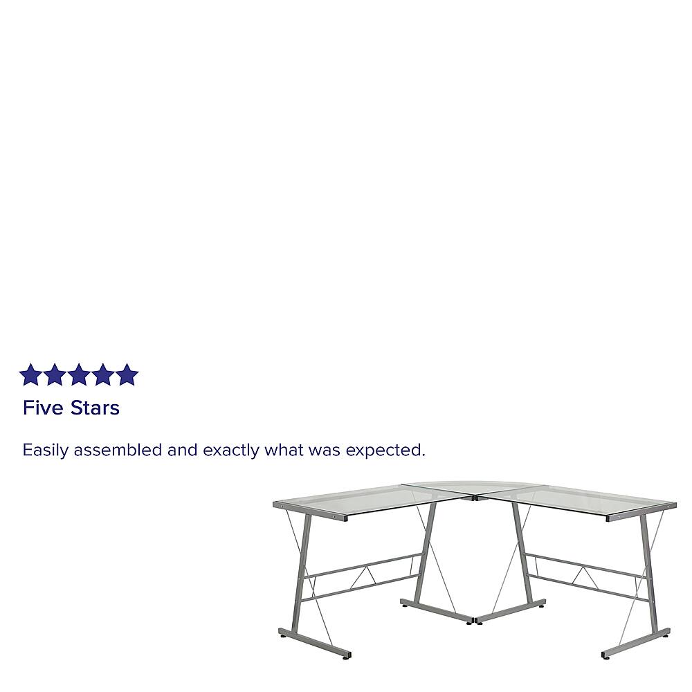 Alt View 40. Alamont Home - Ginny L Contemporary Glass  Home Office Desk - Clear/Silver.