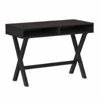 Flash Furniture - Dolly Rectangle Modern Laminate  Home Office Desk - Black - Front_Zoom