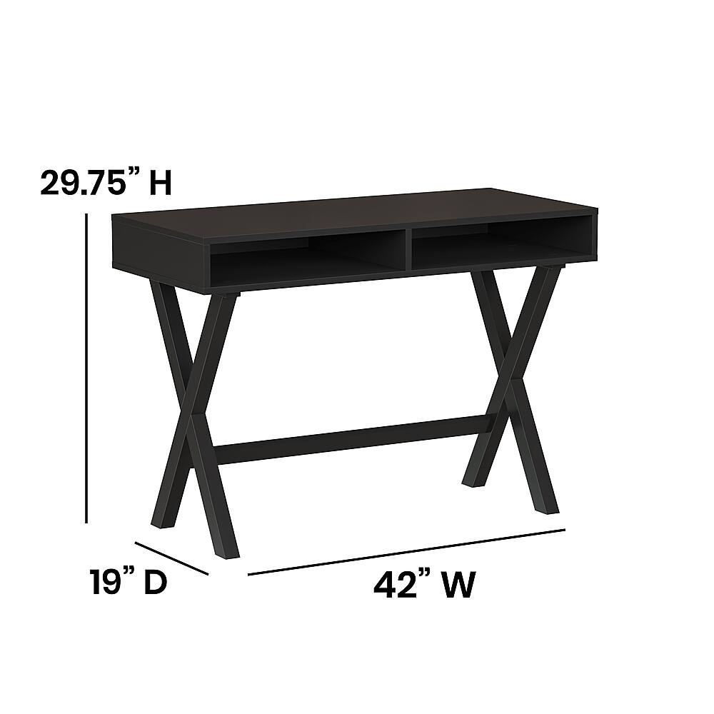 Flash Furniture Dolly Rectangle Modern Laminate Home Office Desk Black ...