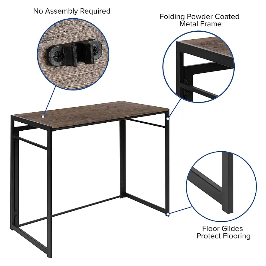 Alt View 40. Alamont Home - Walker Rectangle Modern Laminate  Home Office Desk - Rustic.
