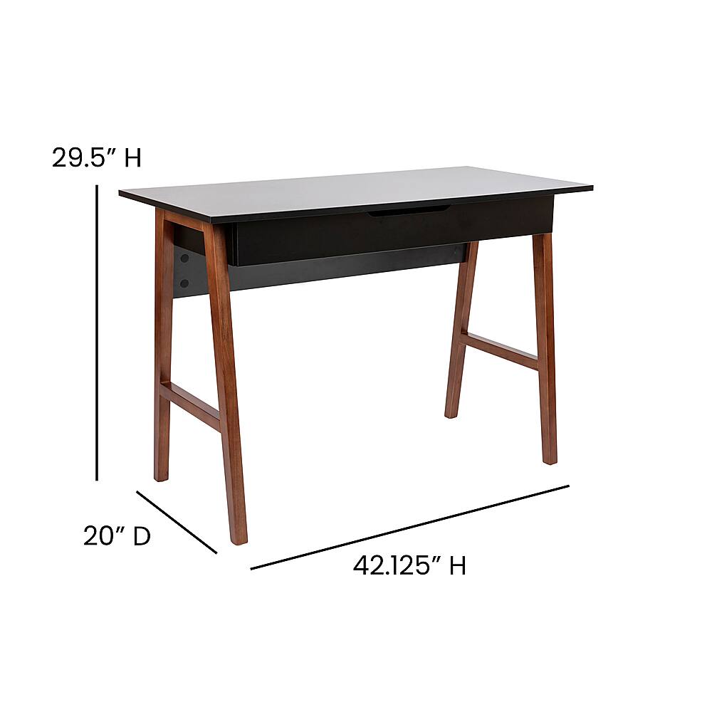 Alt View 13. Alamont Home - Darla Rectangle Modern Laminate Home Office Desk - Black/Walnut.