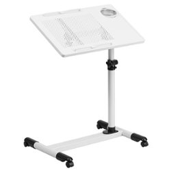 Flash Furniture - Macon Rectangle Contemporary Laminate  Laptop Desk - White - Front_Zoom