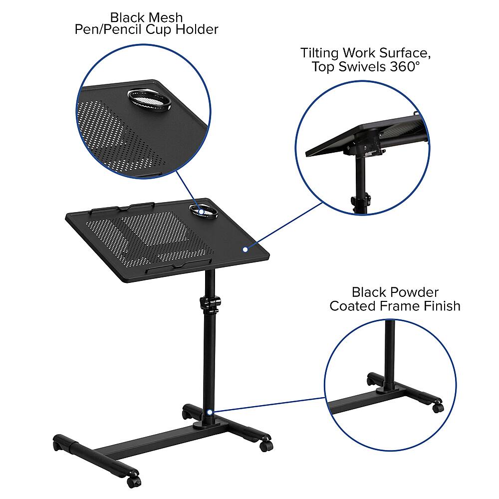Alt View 39. Alamont Home - Macon Rectangle Contemporary Laminate  Laptop Desk - Black.