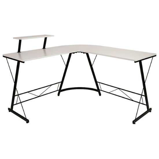 Flash Furniture Ginny L Contemporary Laminate Home Office Desk White/Black  NAN-CD-22181-WH-BK-GG - Best Buy