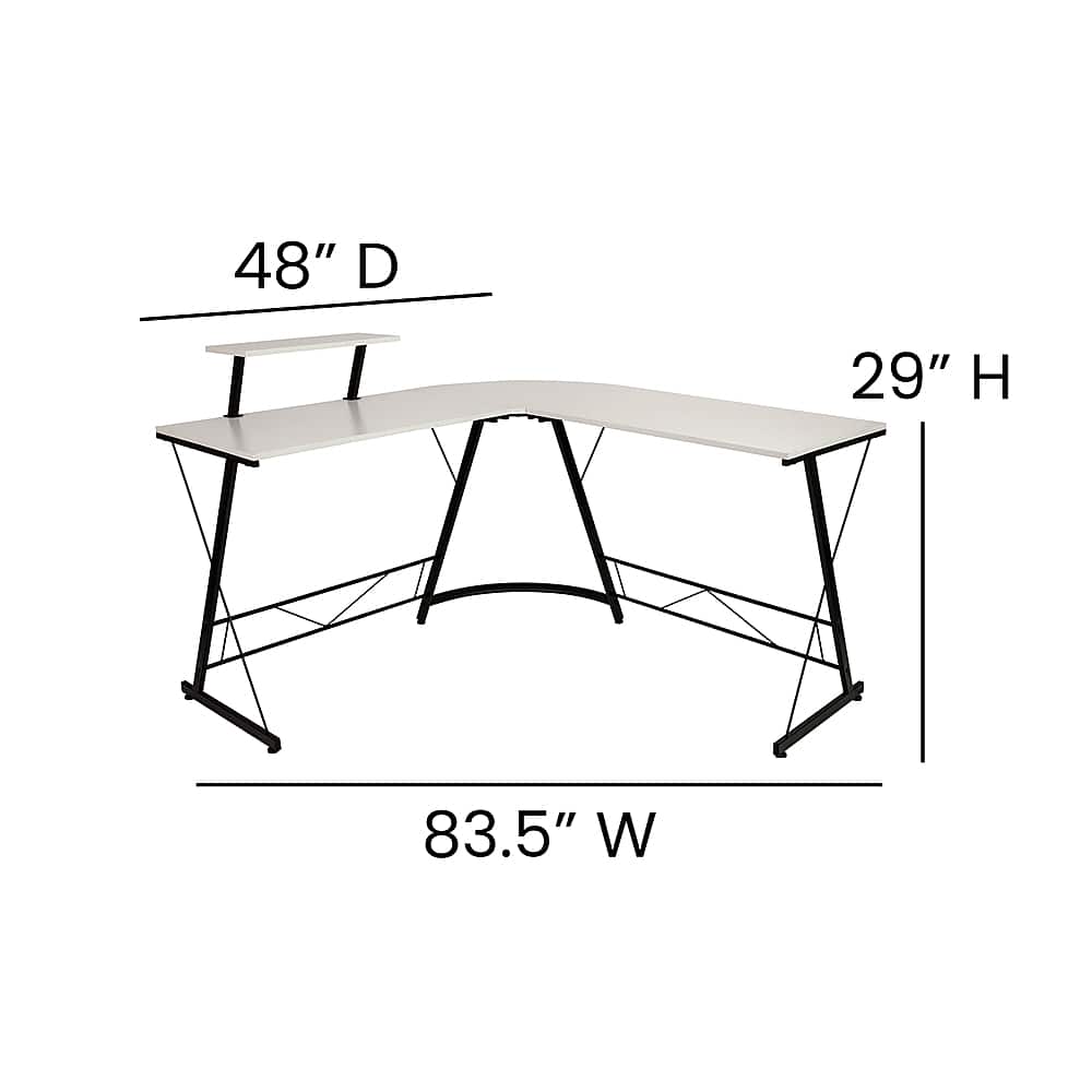 Alt View 12. Alamont Home - Ginny L Contemporary Laminate Home Office Desk - White/Black.