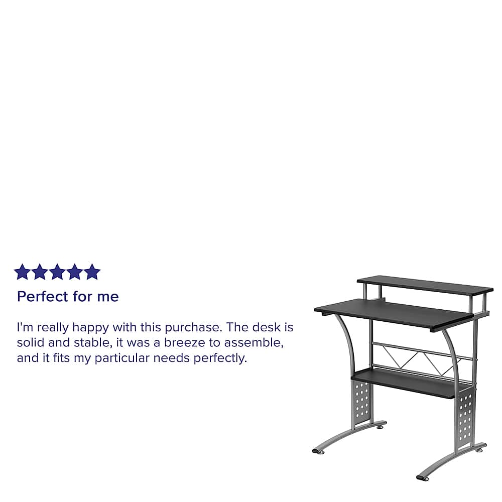 Alt View 40. Alamont Home - Clifton Rectangle Contemporary Laminate Home Office Desk - Black.