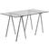 Front. Alamont Home - Rectangle Contemporary Glass Home Office Desk with Metal Frame - Clear/Chrome.