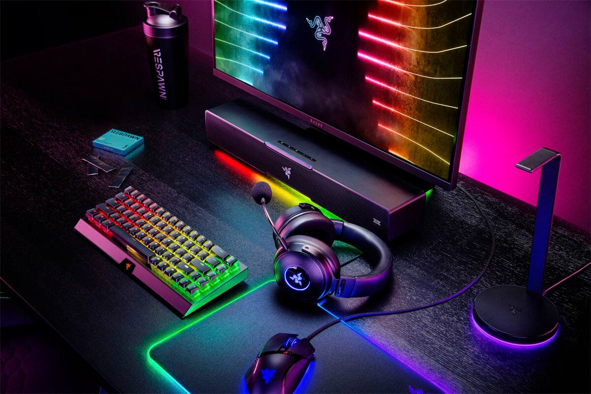 Alt View 19. Razer - Leviathan V2 Bluetooth Gaming Speakers with RGB Lighting (2-Piece) - Black.