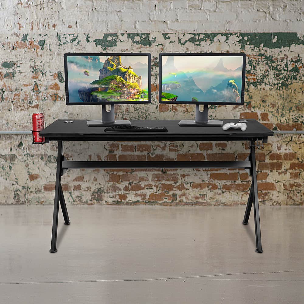 Alt View 14. Alamont Home - Duncan Rectangle Modern Laminate Gaming Desk - Black.