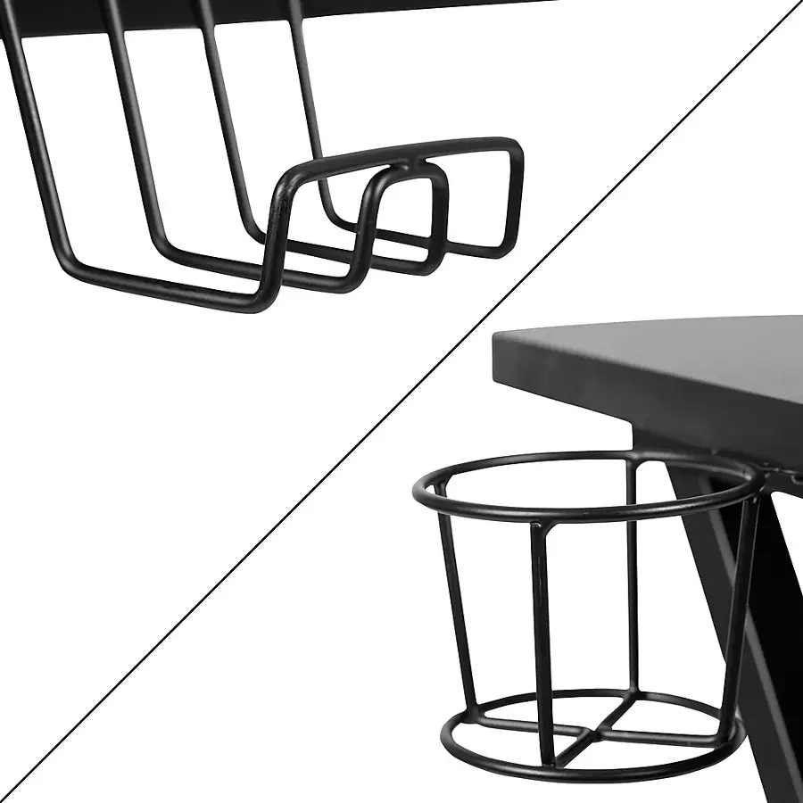 Alt View 20. Alamont Home - Duncan Rectangle Modern Laminate  Gaming Desk - Black.