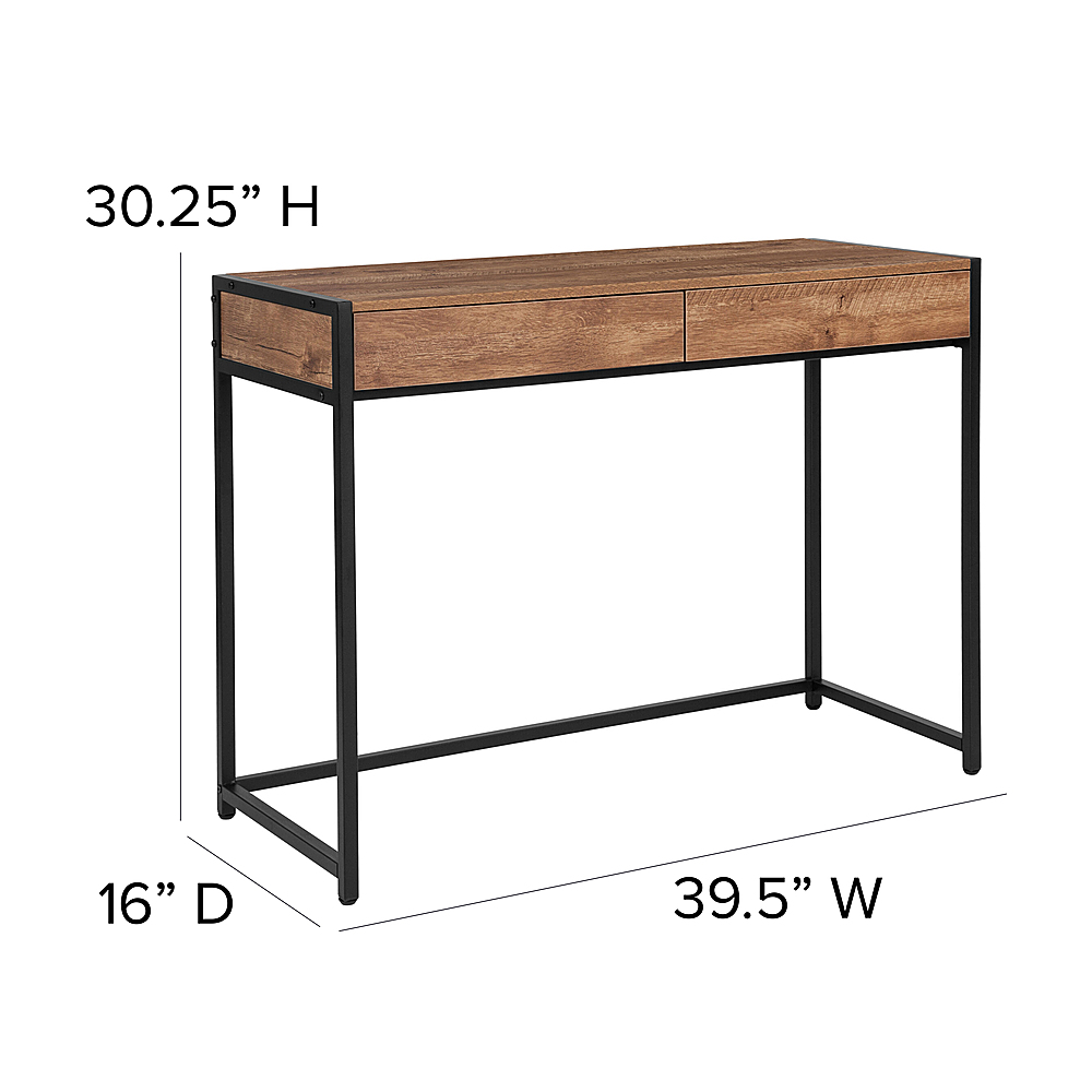 One Size Flash Furniture Rustic Cumberland Collection Computer Desk Wood Grain Finish 
