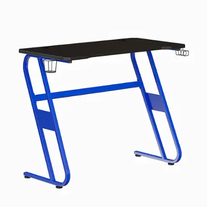 Front. Alamont Home - Fisher Rectangle Contemporary Laminate  Gaming Desk - Blue.