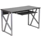 Front. Alamont Home - Salvador Rectangle Contemporary Laminate  Home Office Desk - Black.