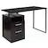 Front. Alamont Home - Harwood Rectangle Contemporary Laminate 2-Drawer Home Office Desk - Dark Ash.