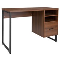 Flash Furniture - Lincoln Collection Rectangle Laminate  Home Office Desk - Rustic - Front_Zoom