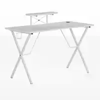 Alamont Home - Mallot Rectangle Contemporary Laminate Gaming Desk - White - Front_Zoom