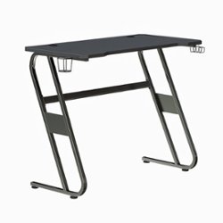 Flash Furniture - Fisher Rectangle Contemporary Laminate  Gaming Desk - Black - Front_Zoom