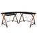 Front. Alamont Home - Jude L Contemporary Glass Home Office Desk - Black.