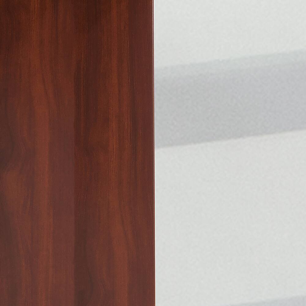 Alt View 22. Alamont Home - Jude Rectangle Contemporary Glass Home Office Desk - Clear/Cherry.