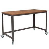 Flash Furniture - Livingston Collection Rectangle Industrial Laminate  Home Office Desk - Brown Oak - Front_Zoom