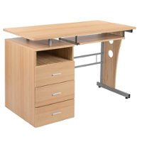Flash Furniture - Joshua Rectangle Contemporary Laminate  Home Office Desk - Maple - Front_Zoom