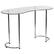Front. Alamont Home - Half-Round Contemporary Glass Home Office Desk - Clear/Chrome.