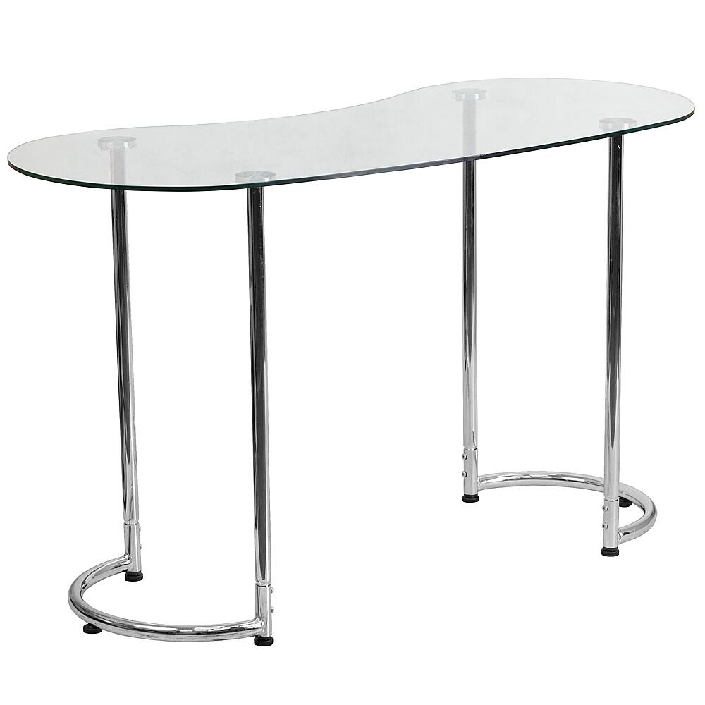 Alt View 11. Alamont Home - Half-Round Contemporary Glass Home Office Desk - Clear/Chrome.