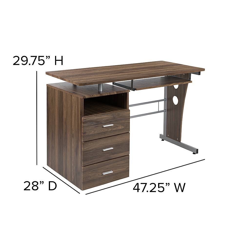 Alt View 13. Alamont Home - Joshua Rectangle Contemporary Laminate Home Office Desk - Rustic Walnut.