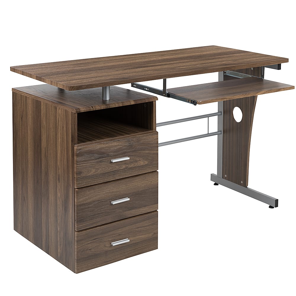 Alt View 11. Alamont Home - Joshua Rectangle Contemporary Laminate Home Office Desk - Rustic Walnut.