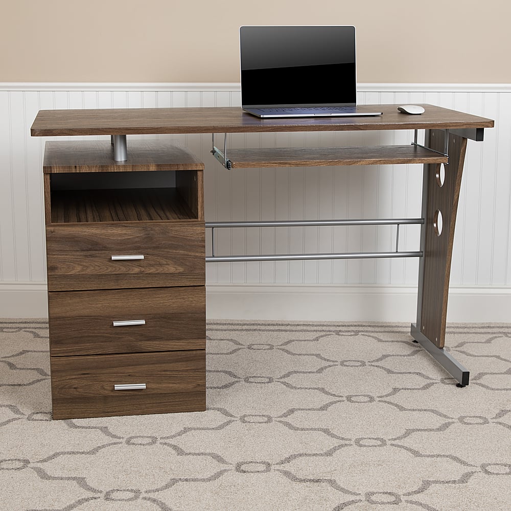 Alt View 12. Alamont Home - Joshua Rectangle Contemporary Laminate Home Office Desk - Rustic Walnut.