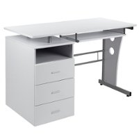 Alamont Home - Joshua Rectangle Contemporary Laminate  Home Office Desk - White - Front_Zoom