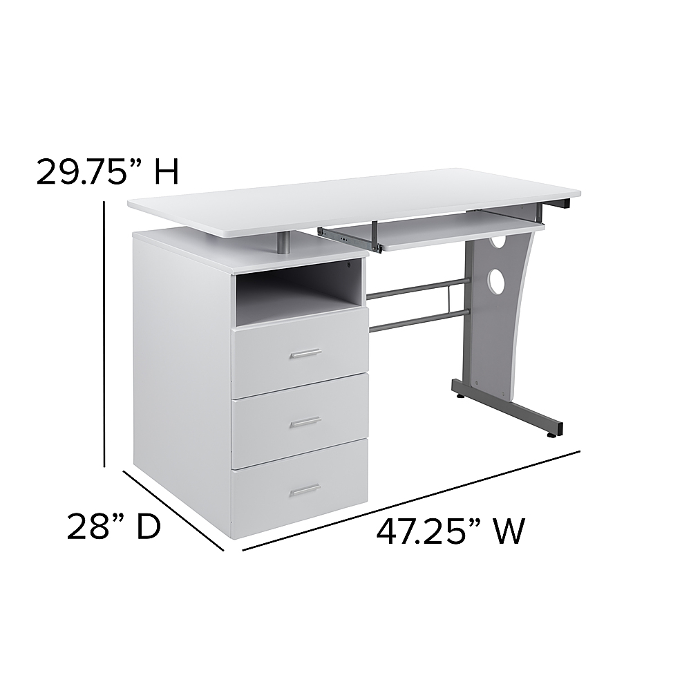 Flash Furniture Joshua Rectangle Contemporary Laminate Home Office Desk  White NAN-WK-008-WH-GG - Best Buy