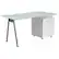Front. Alamont Home - Singleton Rectangle Contemporary Glass Home Office Desk - Frosted Top/White Finish.
