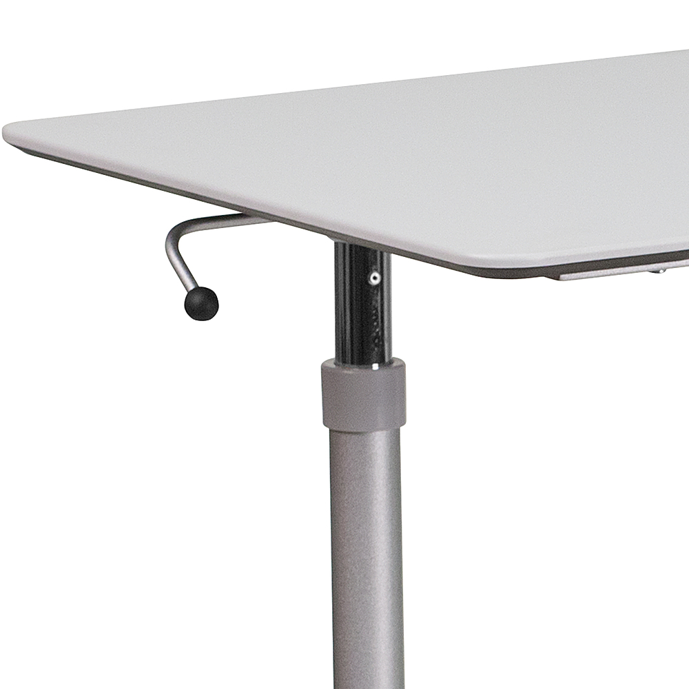 Stand-Up Light Gray Computer Desk with 37.5''W Top... Flash Furniture Sit-Down 