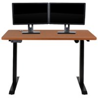 Alamont Home - Tanner Rectangle Modern Engineered Wood  Home Office Desk - Mahogany - Front_Zoom